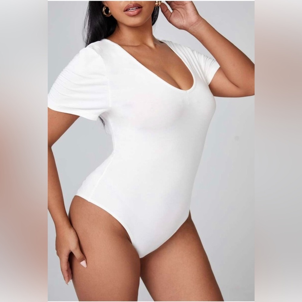 Plus size solid tee bodysuit